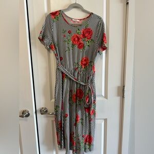 Floral Striped Dress